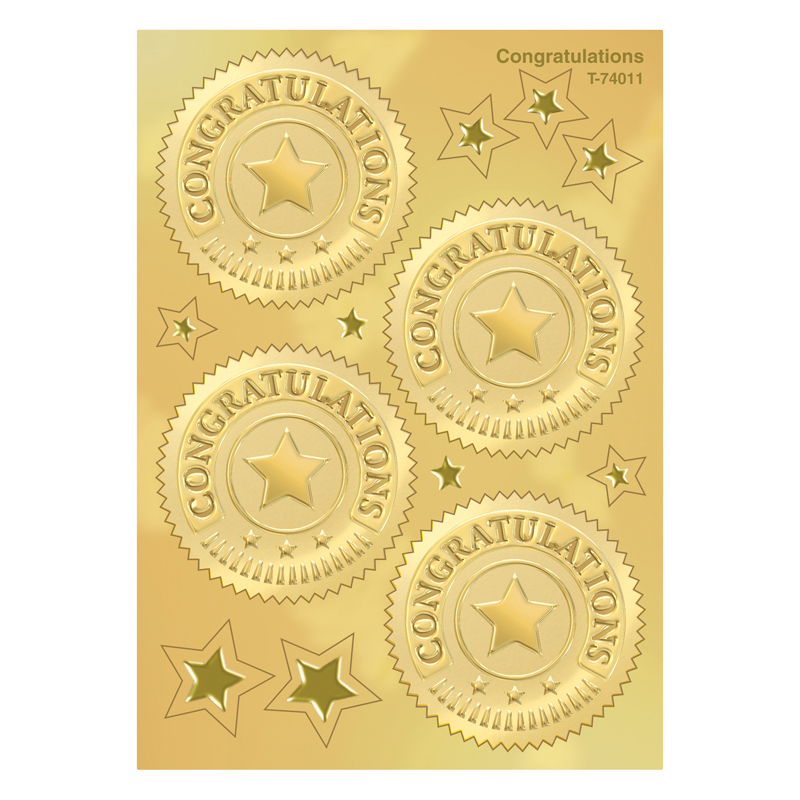 (6 Pk) Congratulations Gold Award