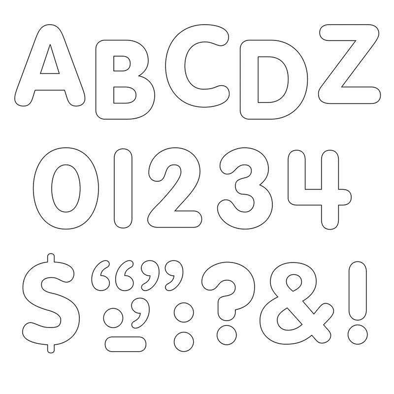 (6 Pk) Stick-Eze 1in White Letters