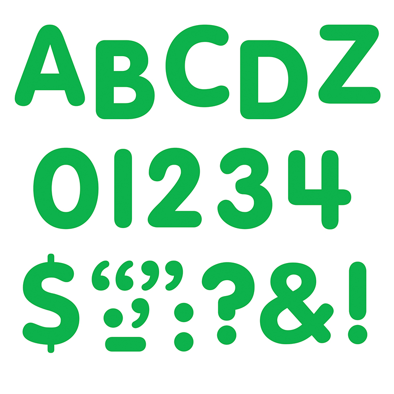 (6 Pk) Stick-Eze 1in Green Letters