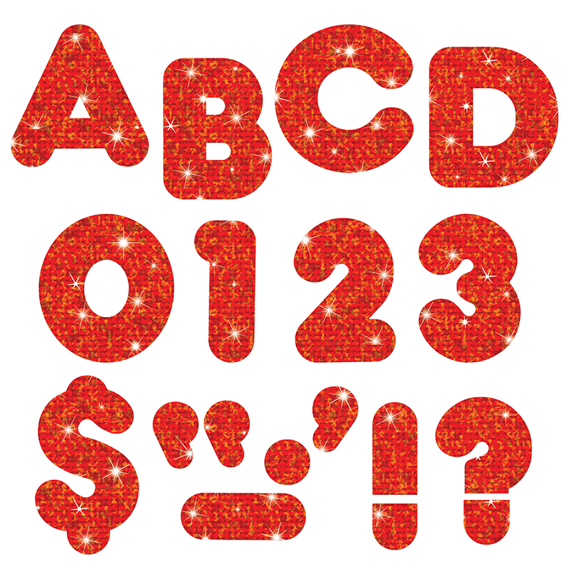 (6 Pk) Ready Letters 3in Red Sprkl