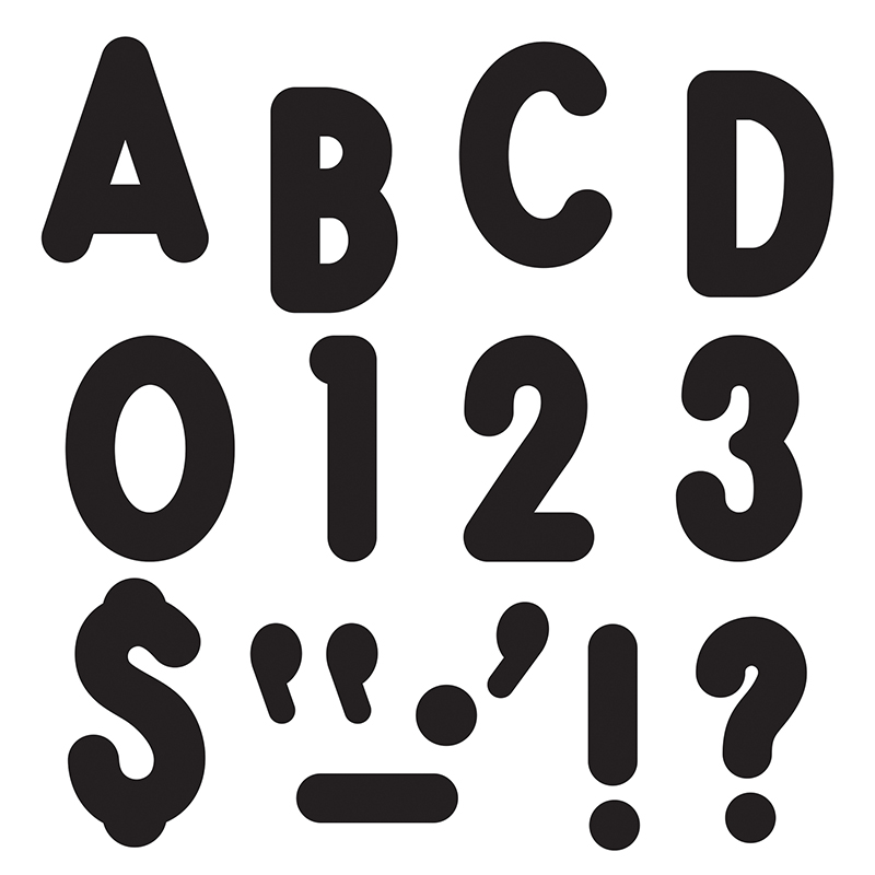 (3 Pk) Ready Letters 7in Black