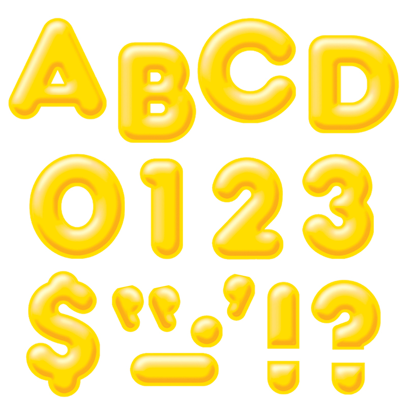 (6 Pk) Ready Letters 4in 3-D Yellow