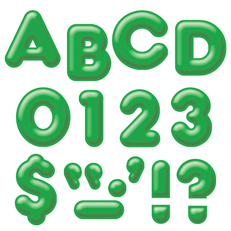 (6 Pk) Ready Letters 4in 3-D Green