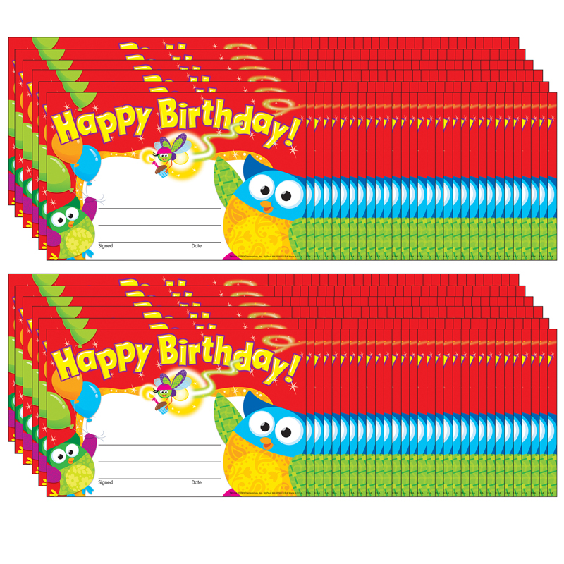 (12 Pk) Happy Birthday Owl Stars