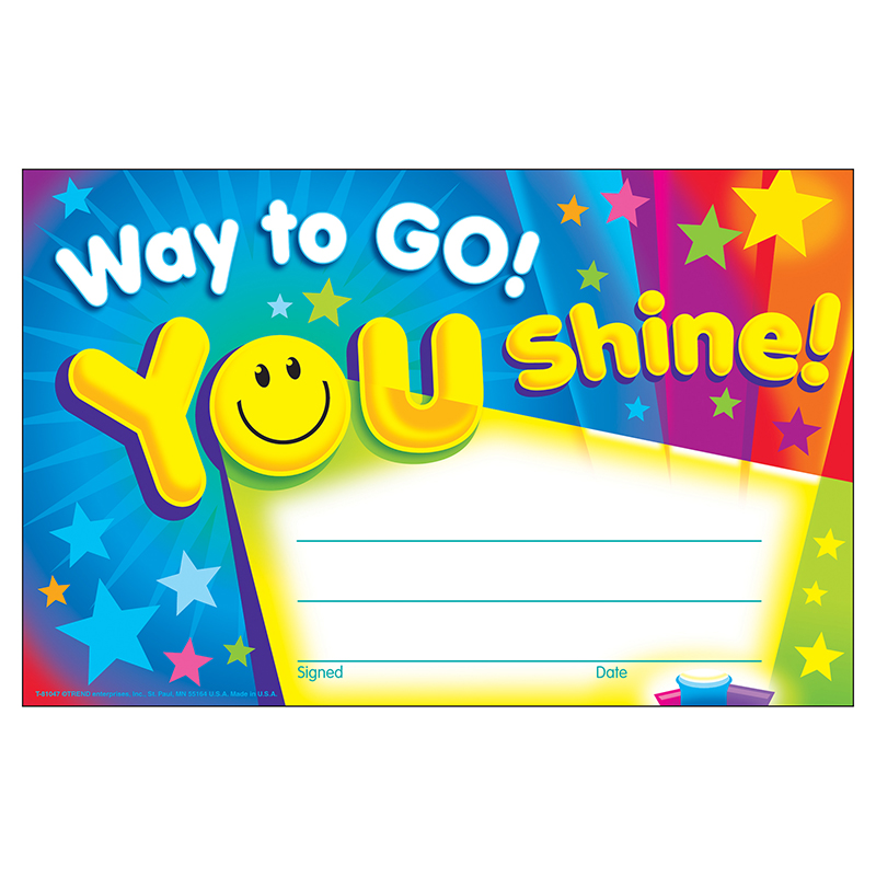 Way To Go You Shine Recognition