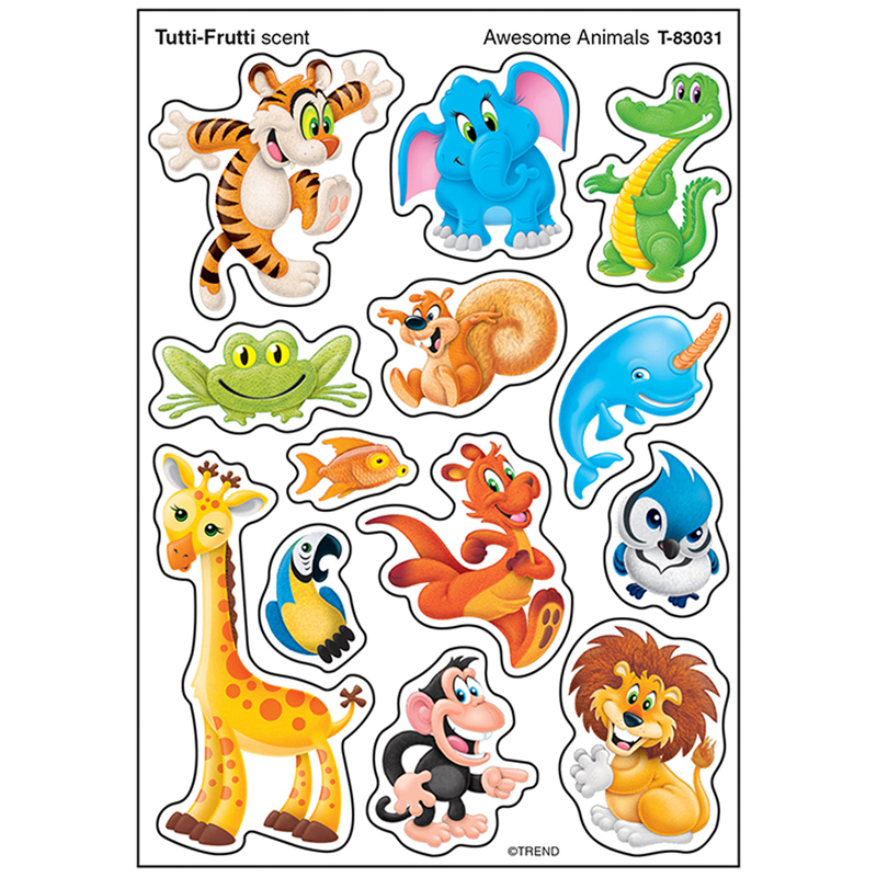 (6 Pk) Awesome Animal Stinky Stckrs