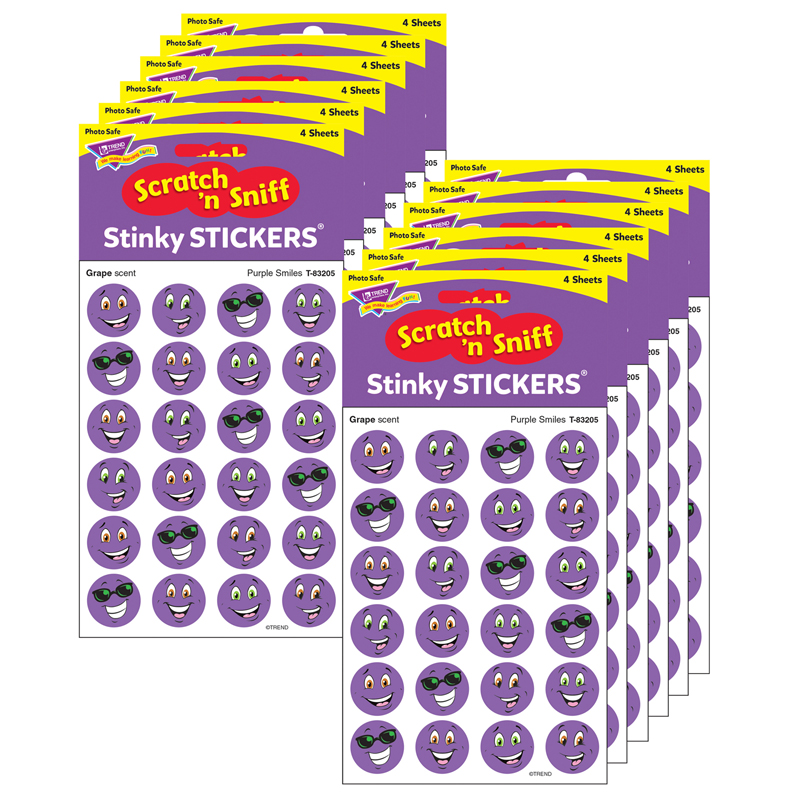 (12 Pk) Stinky Stickers Purple