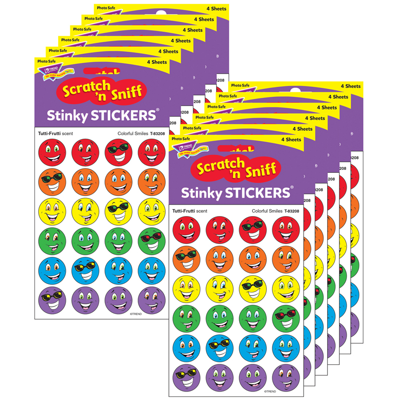 (12 Pk) Stinky Stickers Colorful