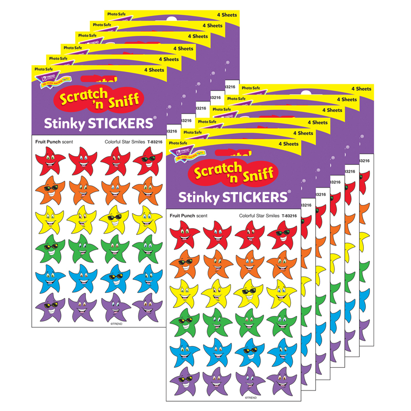 (12 Pk) Stinky Stickers Colorful