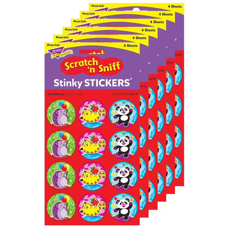 (6 Pk) Furry Fun/Strwberry Stinky