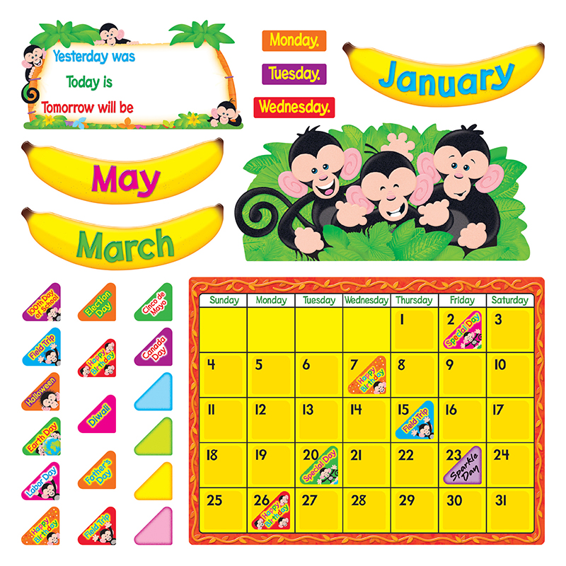 Monkey Mischief Calendar Bb Set