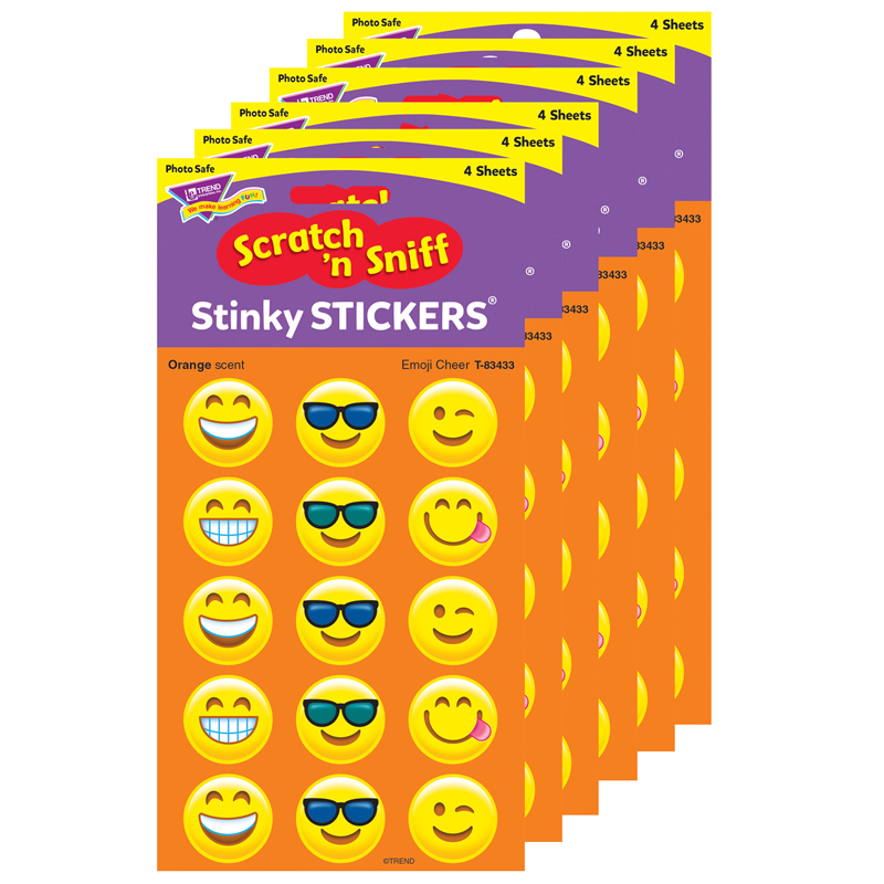 (6 Pk) Emoji Cheer Stinky Stickers