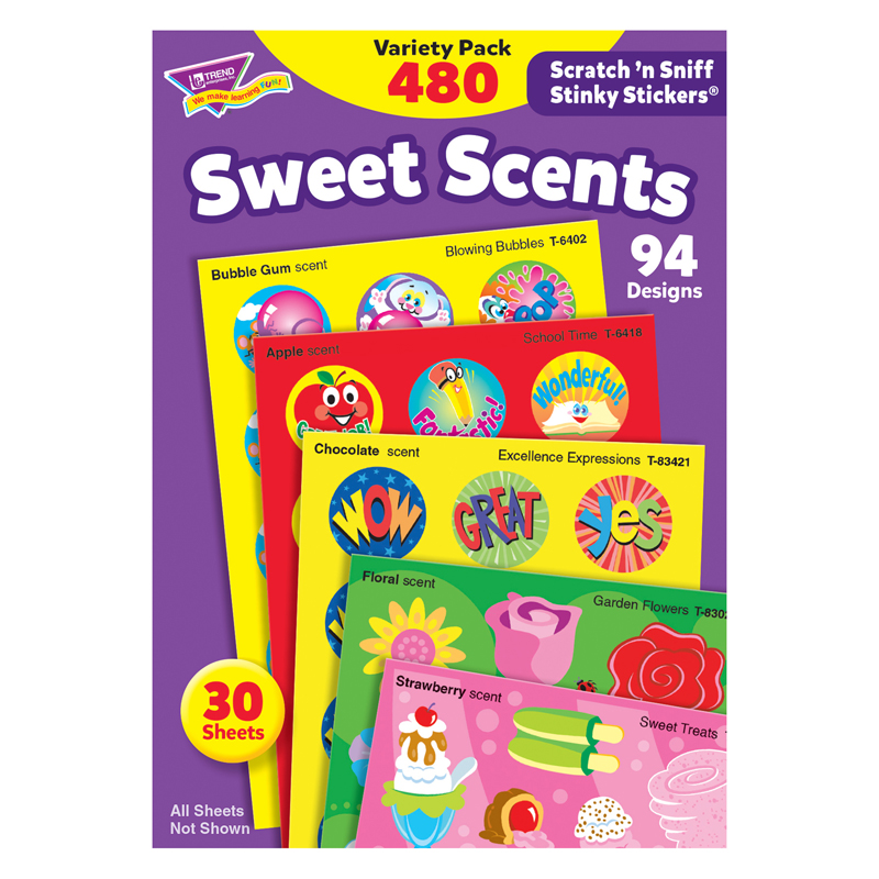 (2 Pk) Stinky Stickers Sweet Shapes