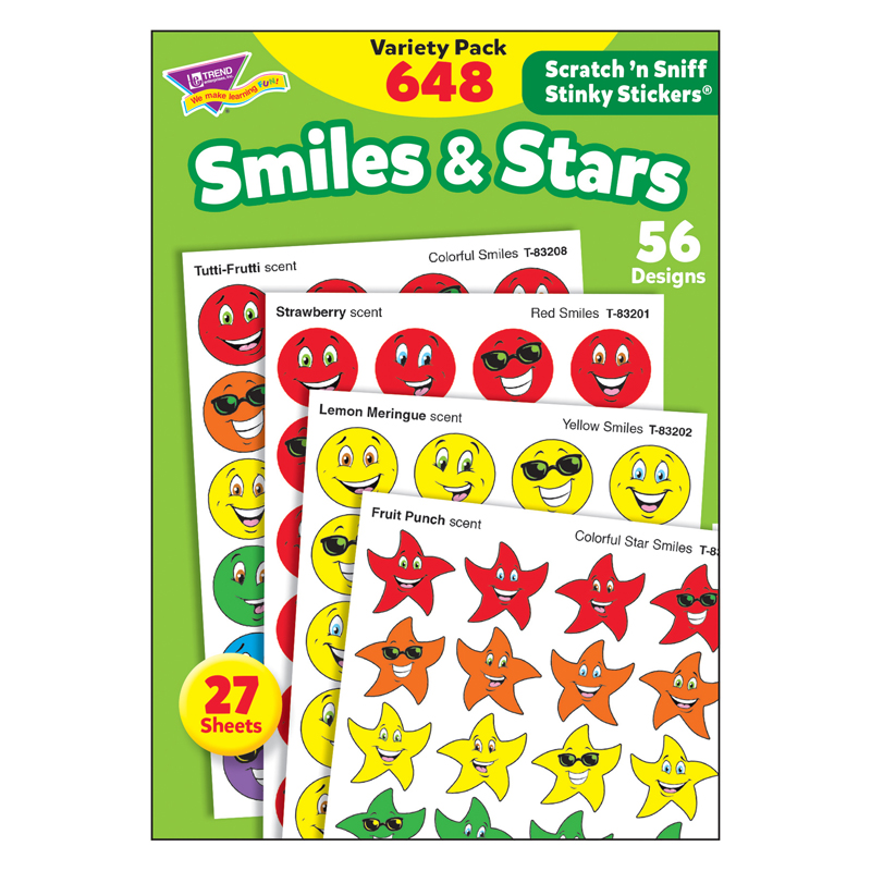 Stinky Stickers Smiles Stars 648/Pk
