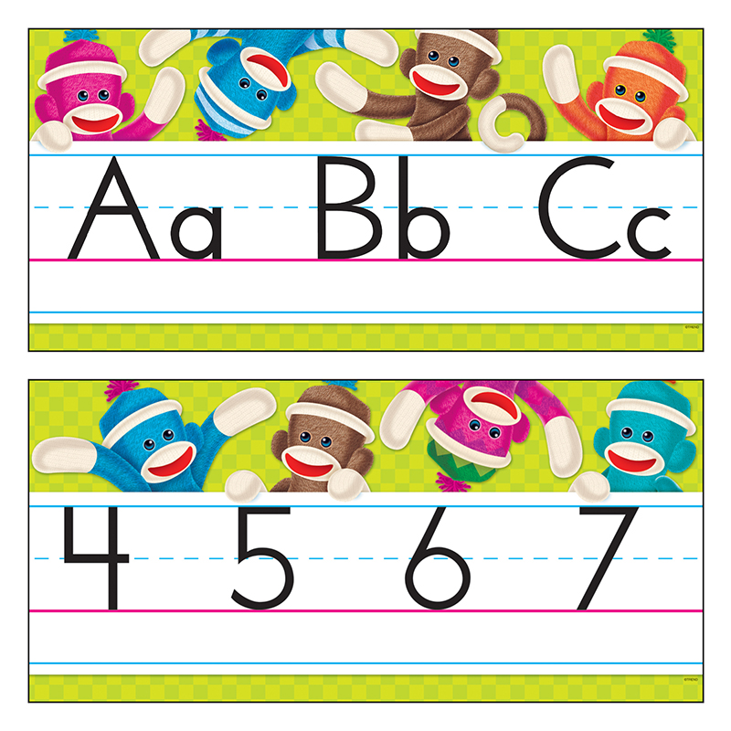 Sock Monkeys Alphabet Lines