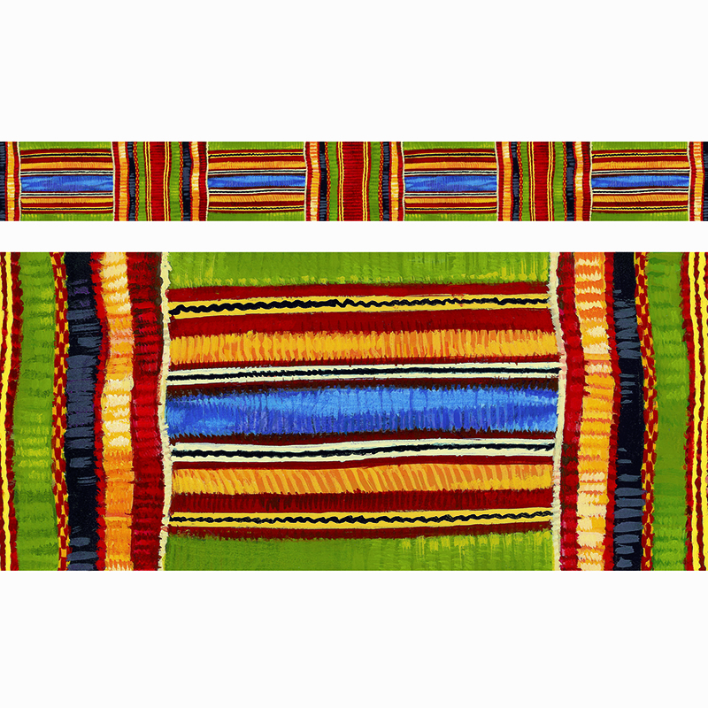 (6 Pk) Kente Cloth Borders Straight