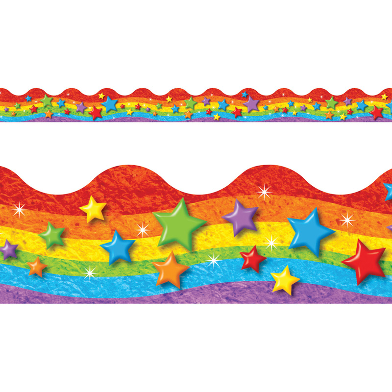 (12 Pk) Rainbow & Star Trim Scallop