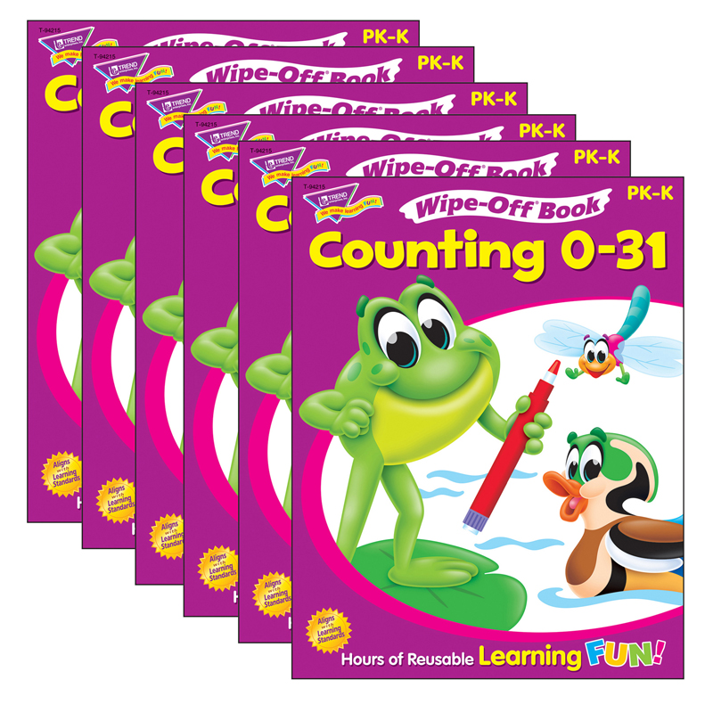 (6 Ea) Counting 0-31 28pg Wipe-Off