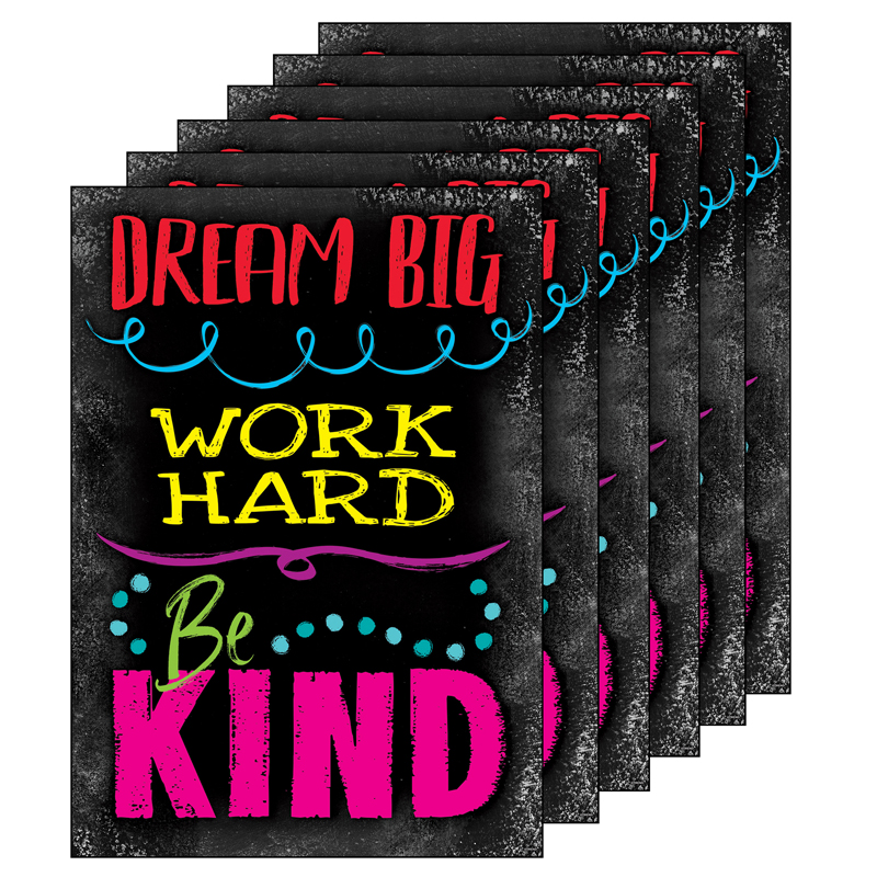 (6 Ea) Dream Big Word Hard Be Kind