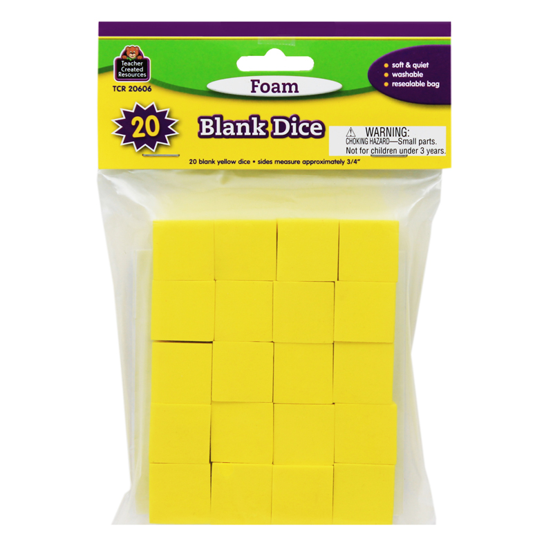 Foam Blank Dice 20pk