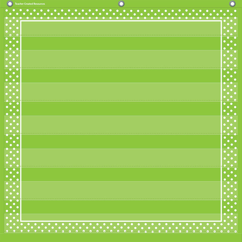 Lime Polka Dots 7 Pocket Chart