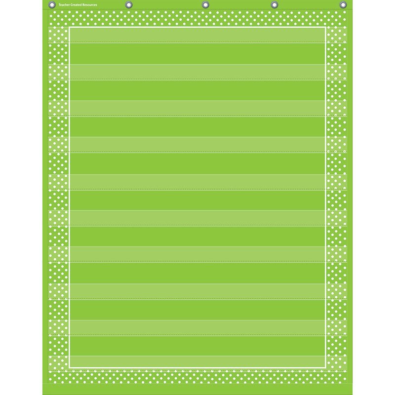 Lime Polka Dots 10 Pocket Chart