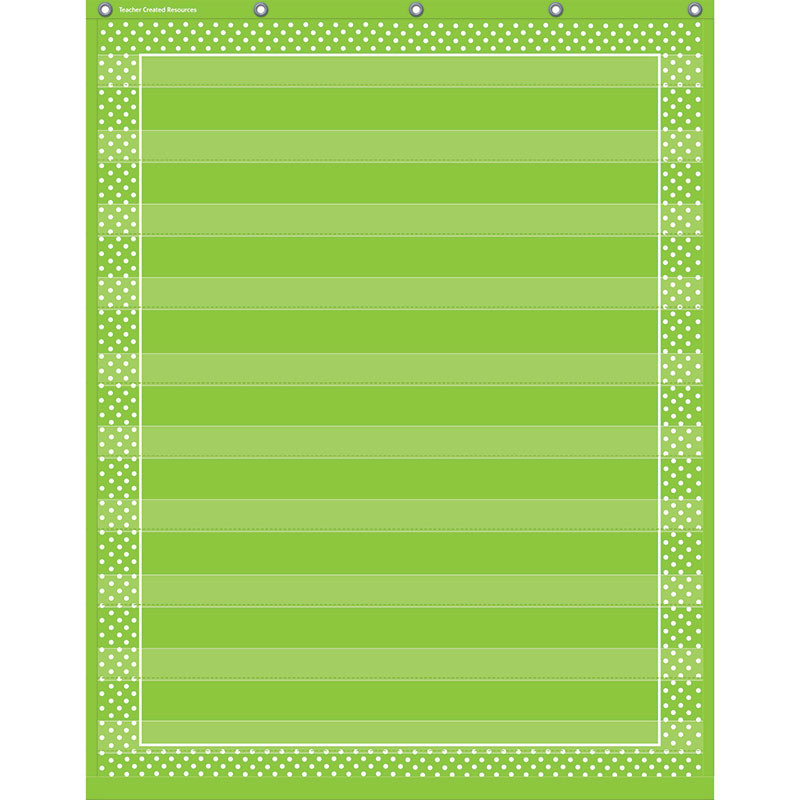 Lime Polka Dots 10 Pocket Chart