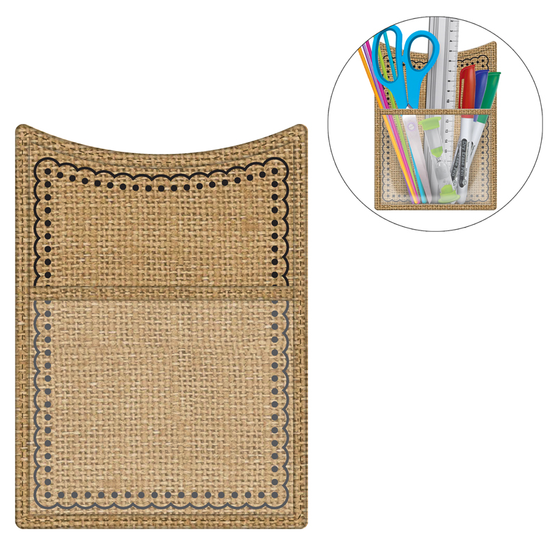 Burlap Magnetic Storage Pocket