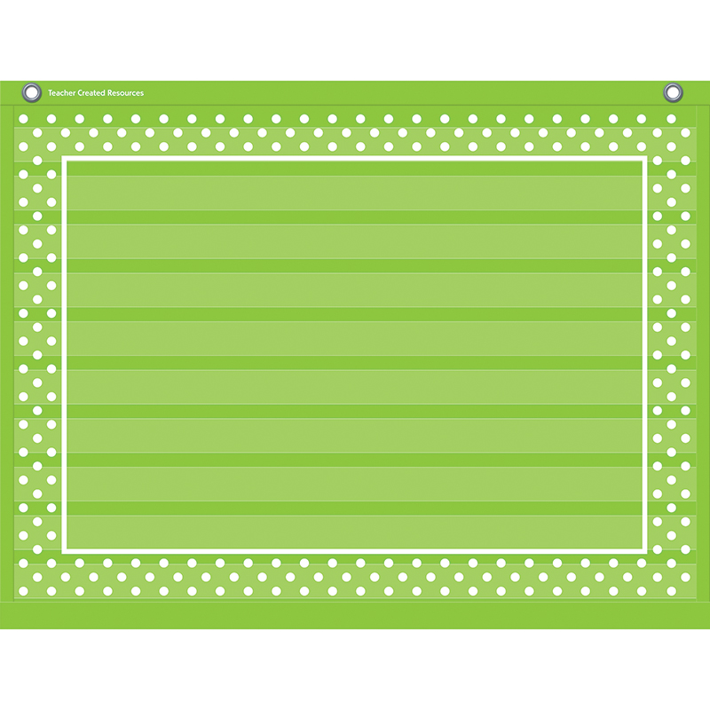 Lime Polka Dots 10 Pocket 17x22