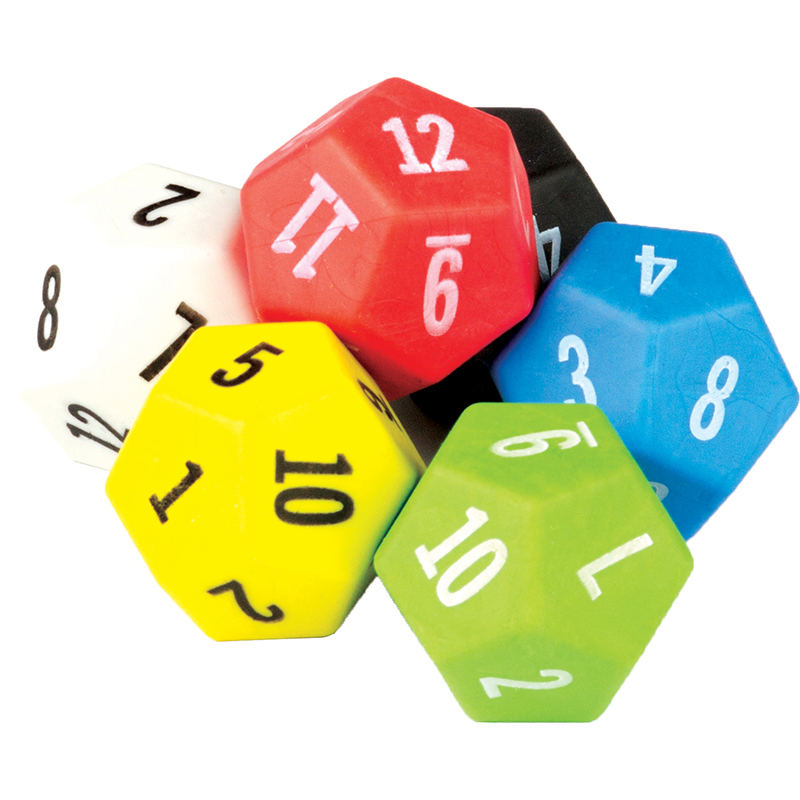 12 Sided Dice 6 Pack