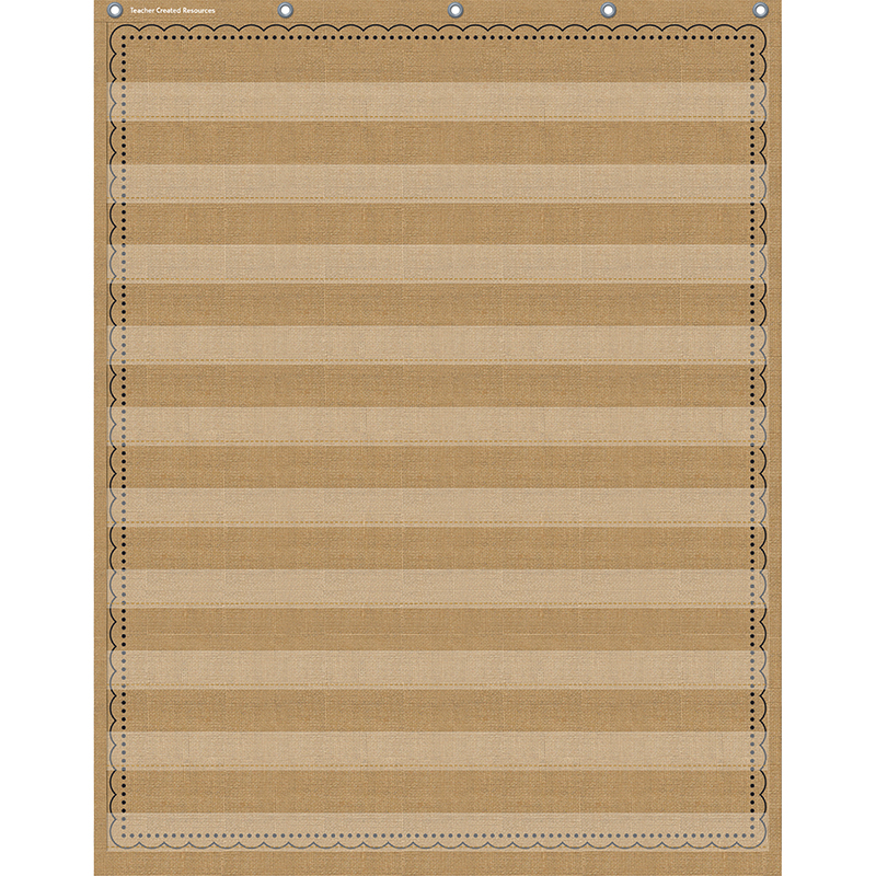 10pocket Pocket Chart Burlap 34x44
