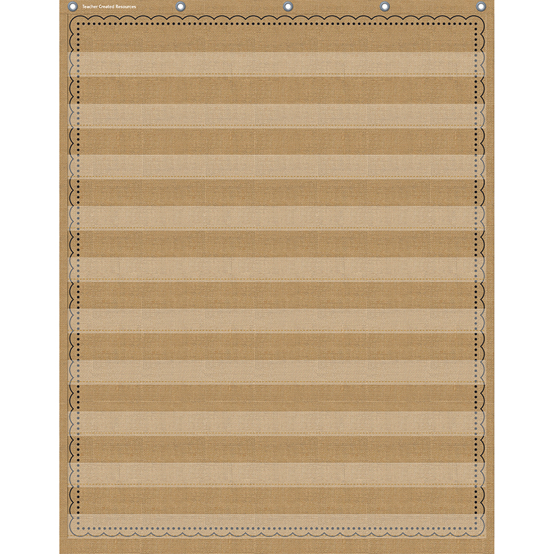 10pocket Pocket Chart Burlap 34x44