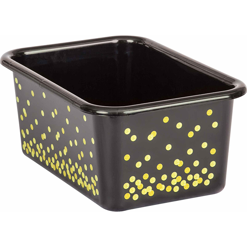 Black Confetti Small Plastic Bin