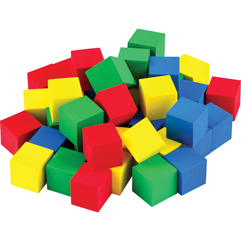 Multicolor 3/4in Foam Cubes 40 Ct