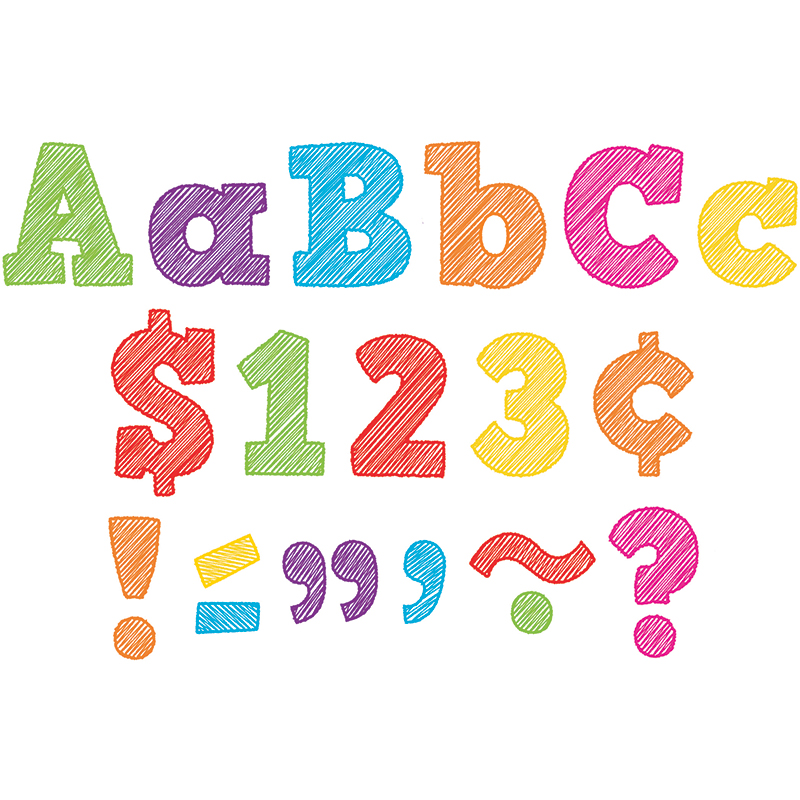 Scribble Bold Block 4in Letters