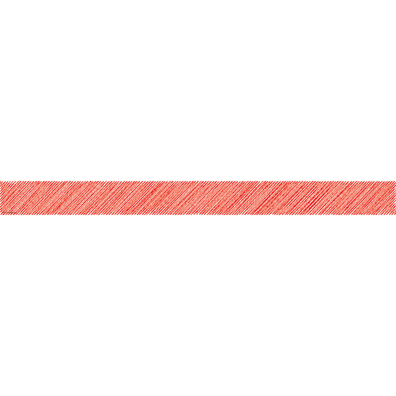 Red Scribble Straight Border Trim