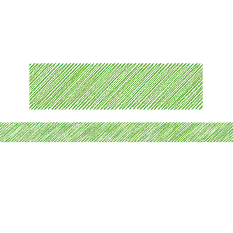 Lime Scribble Straight Border Trim