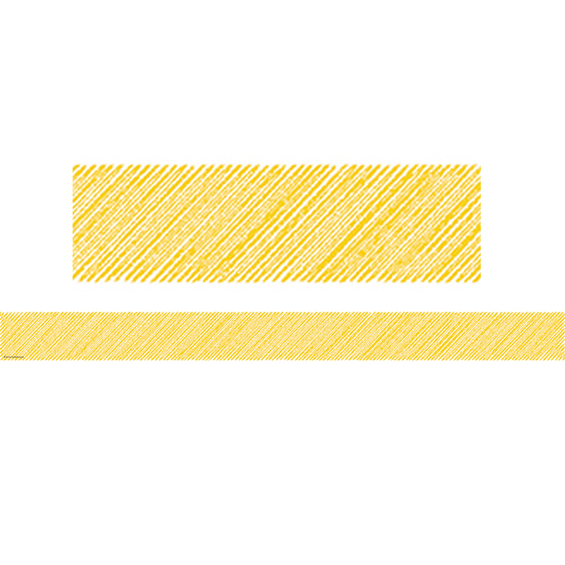 Yellow Scribble Straight Border