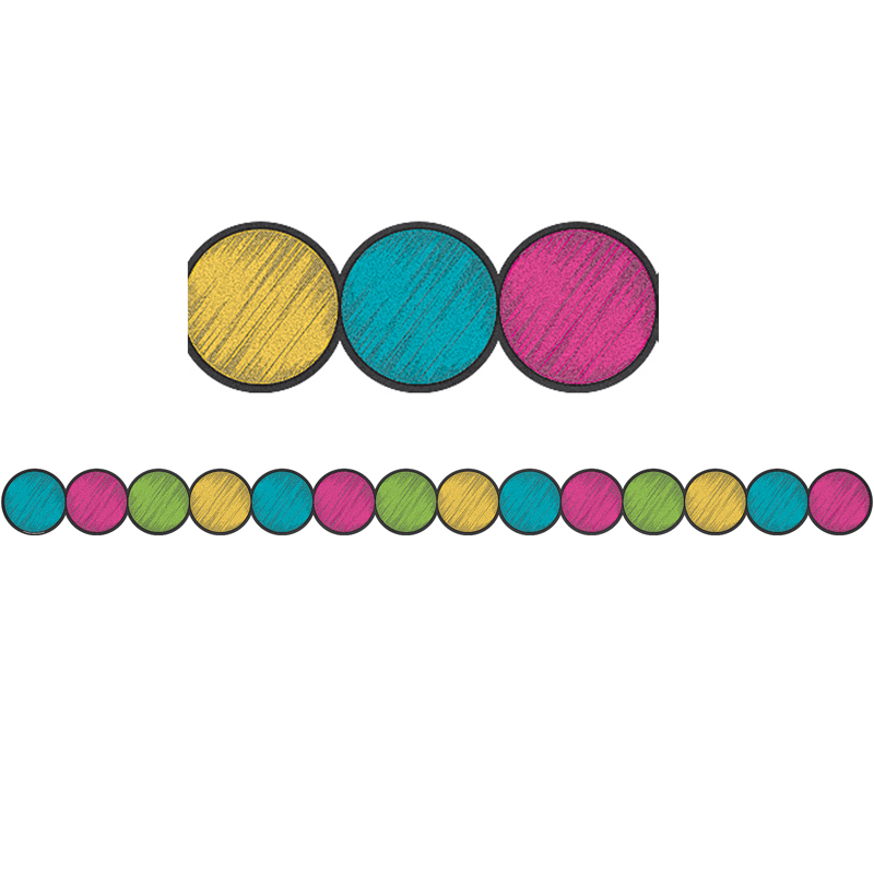 Chalkboard Brght Circle Border Trim