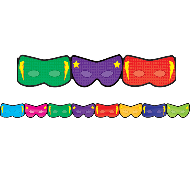 Superhero Masks Die Cut Border Trim