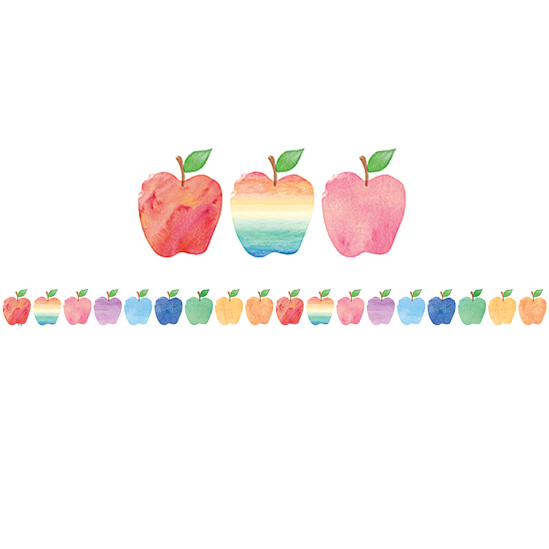 Watercolor Apple Diecut Border Trim