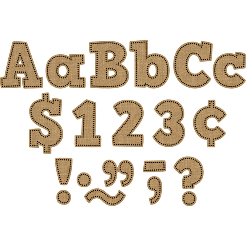 Burlap Bold Block 4in Letters