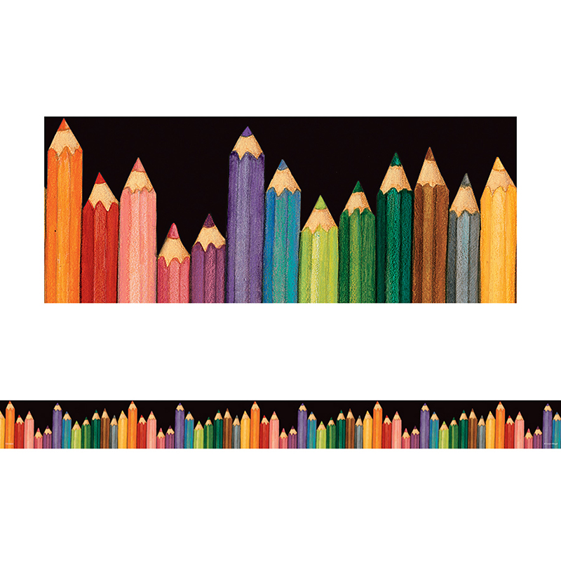 Sw Colorful Pencils Straight Border
