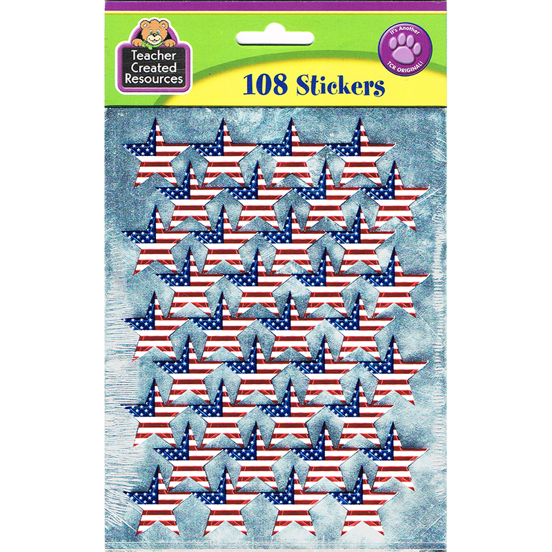 Large Flag Foil Stars Stickers