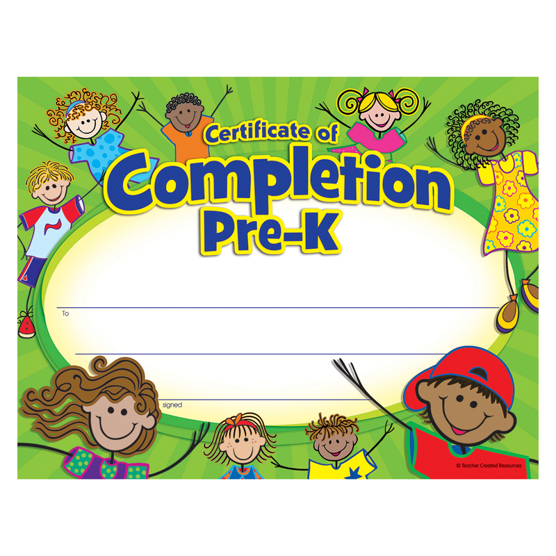 Pre K Certificate Of Completion