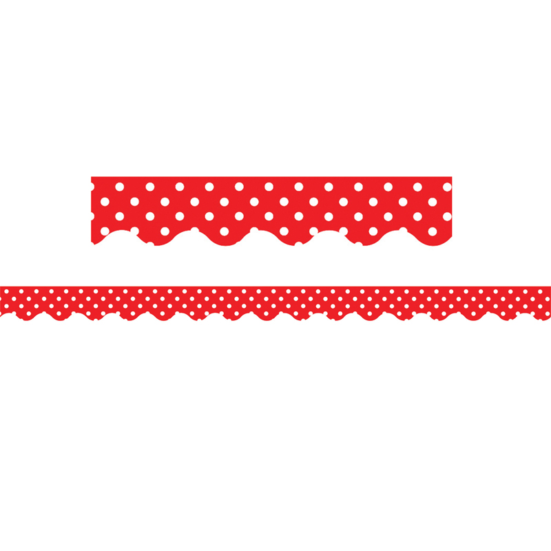 Red Mini Polka Dots Border Trim