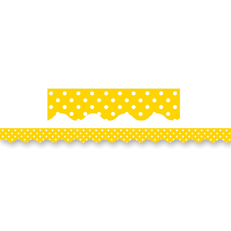 Yellow Mini Polka Dots Border Trim
