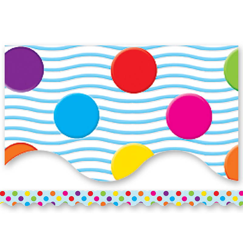 Multicolor Polka Dots Border Trim