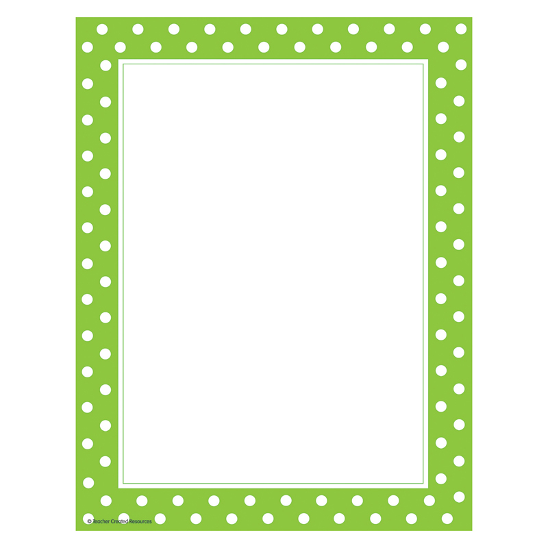 Lime Polka Dots Computer Paper