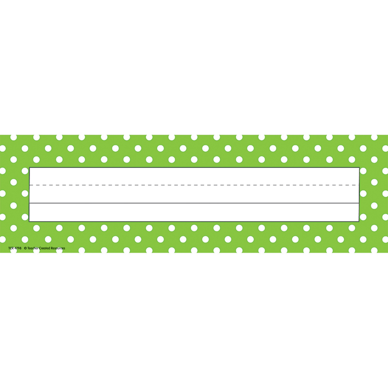 Lime Polka Dots Name Plates